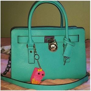 Turquoise Micheal Kors Leather Handbag